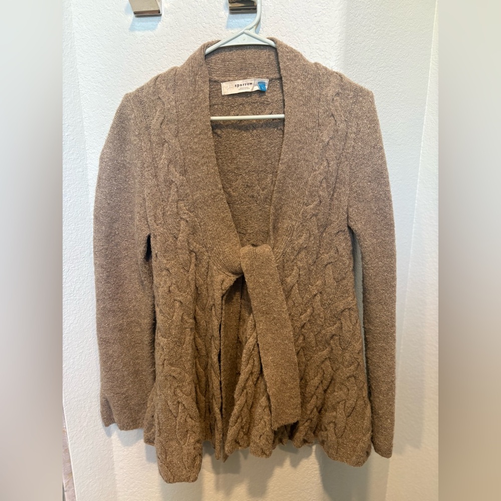 Anthro Sparrow Brown Waterfall Cardigan Sweater